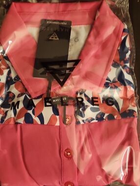 Maelreg Women's Pink Floral Button-Down Shirt